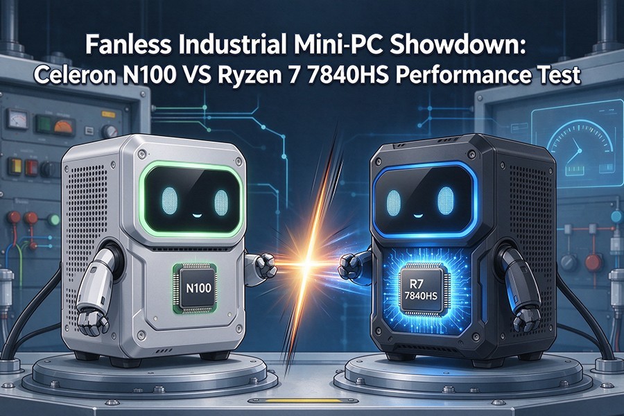 Blog công ty mới nhất về Fanless Industrial Mini PC Showdown: Celeron N100 VS Ryzen 7 7840HS Performance Test