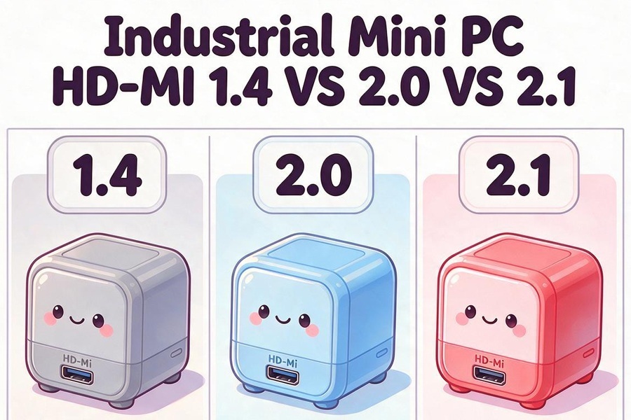 Blog công ty mới nhất về Industrial Mini PC HD-MI 1.4 VS 2.0 VS 2.1: Display Interface Comparison for 4K 8K Industrial Monitoring