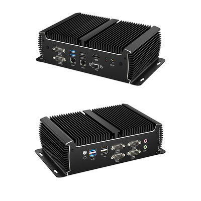 PC công nghiệp không quạt màu đen Máy tính nhỏ Intel Core Dual LAN Dual Display Asynchronous Output 1135G7U