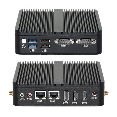 mua J6412 Bộ xử lý Mini PC không quạt DDR4 Dual LAN Dual COM RS232 Ba màn hình sản xuất trực tuyến