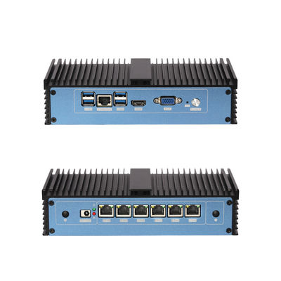 Intel Pentium 4415U Processor Firewall Mini PC Với Hệ thống làm mát không quạt 6 Ethernet