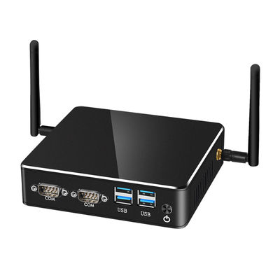 Core i3 8130U PC công nghiệp DDR4 16G Dual Ethernet Fanless Black Mini Computer