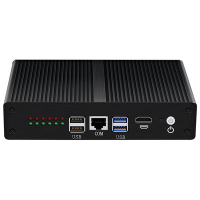 Intel Pentium 4405U Mini PC Router với 6 Ethernet Black Aluminium Chassis