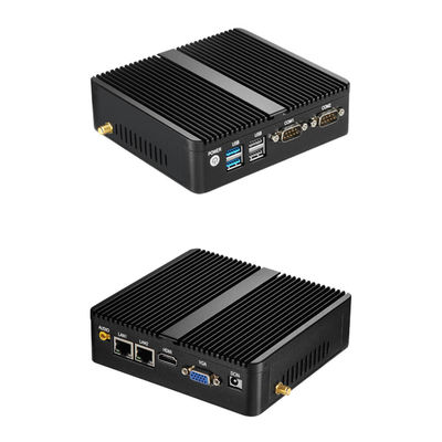 Dual Ethernet Dual COM PC không quạt công nghiệp Windows 10 Linux Mini Desktop