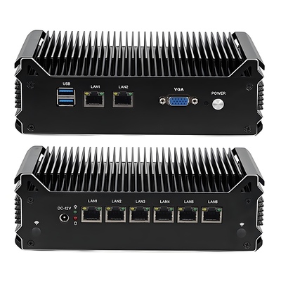 Intel Celeron 3865U Processor Soft Router Với 8 LAN 1 nút Reset